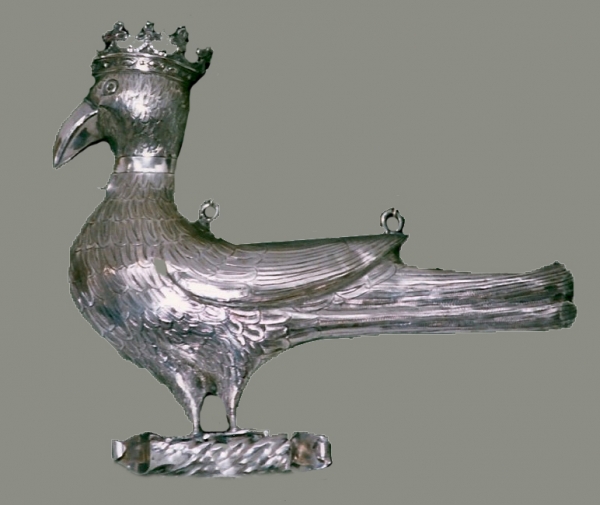 A Southern Dutch silver trophy bird